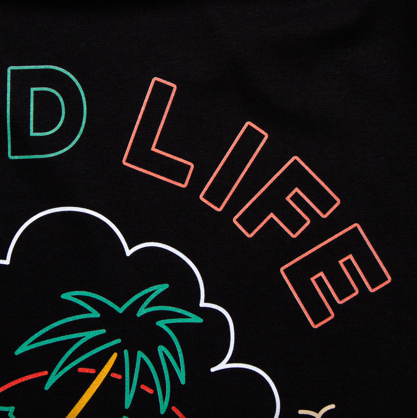 Neon Good Life Back Print - Tshirt - Black