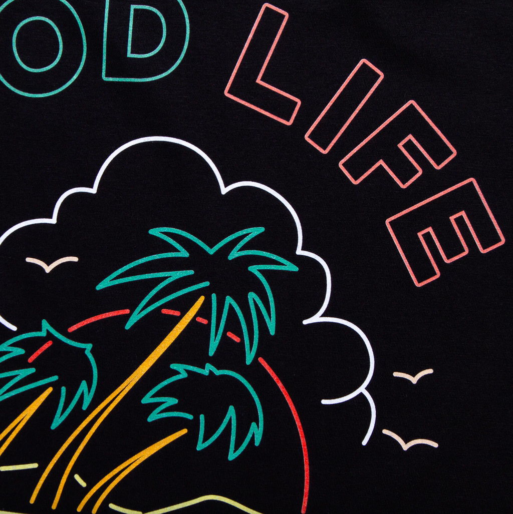 Neon Good Life Back Print - Tshirt - Black