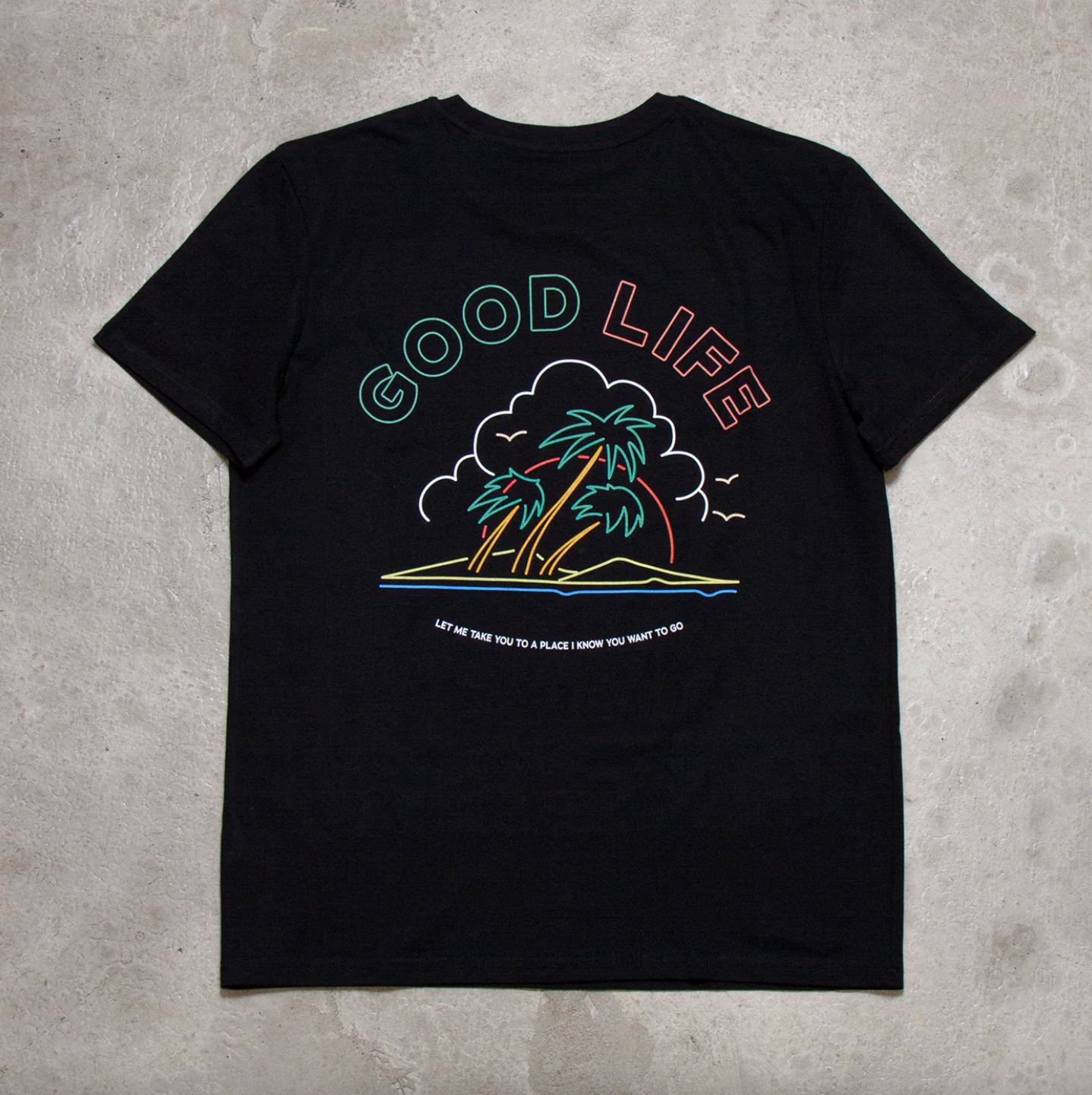 Neon Good Life Back Print - Tshirt - Black
