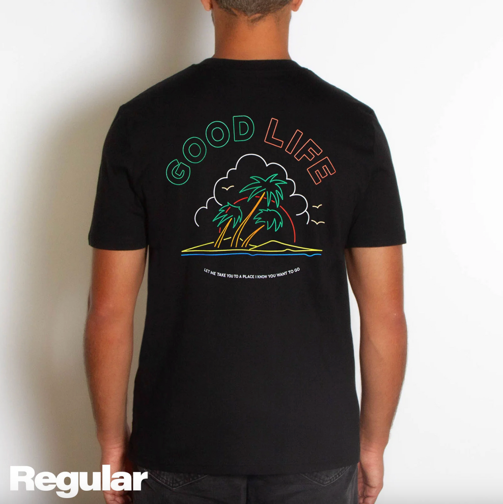 Neon Good Life Back Print - Tshirt - Black