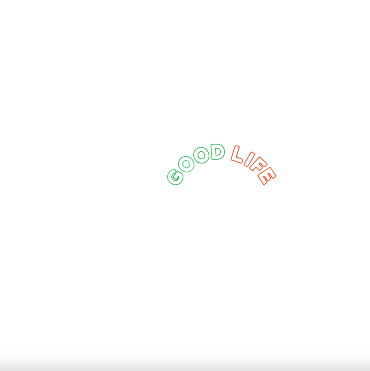 Neon Good Life Front Print - Tshirt - White